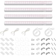 Barrina 4-Pack Grow Light for Indoor Plants Full Spectrum Sunlight 1FT Grow Lamp LED Grow Light Bulbs T5 Grow Light Strip Plug and Play Pinkish White