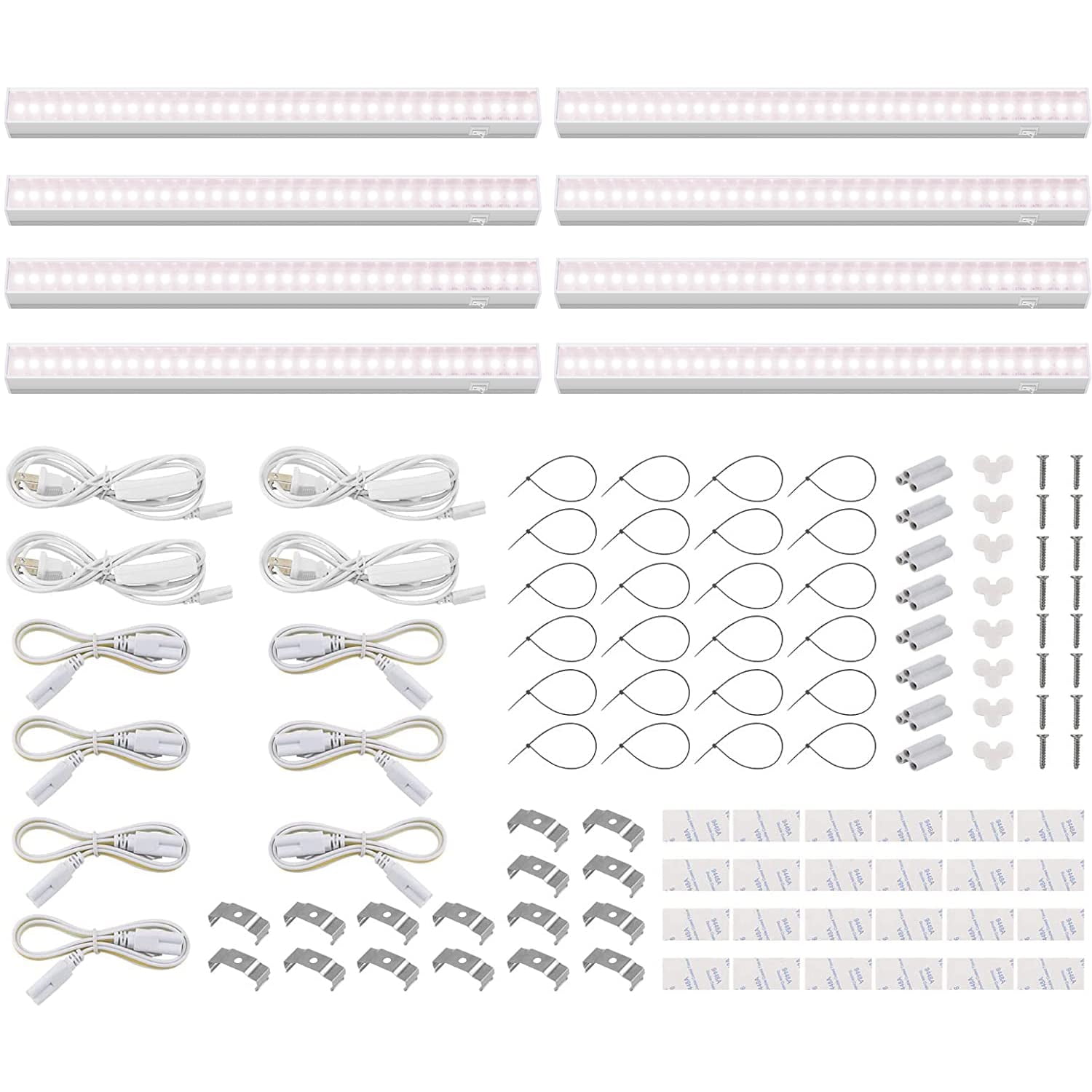 Barrina Grow Lights for Indoor Plants, Full Spectrum Sunlight, 1ft Plant Light for Indoor Growing, LED Grow Light Bulbs, T5 Grow Light Strip, Plug and Play, Pinkish White, 8-Pack