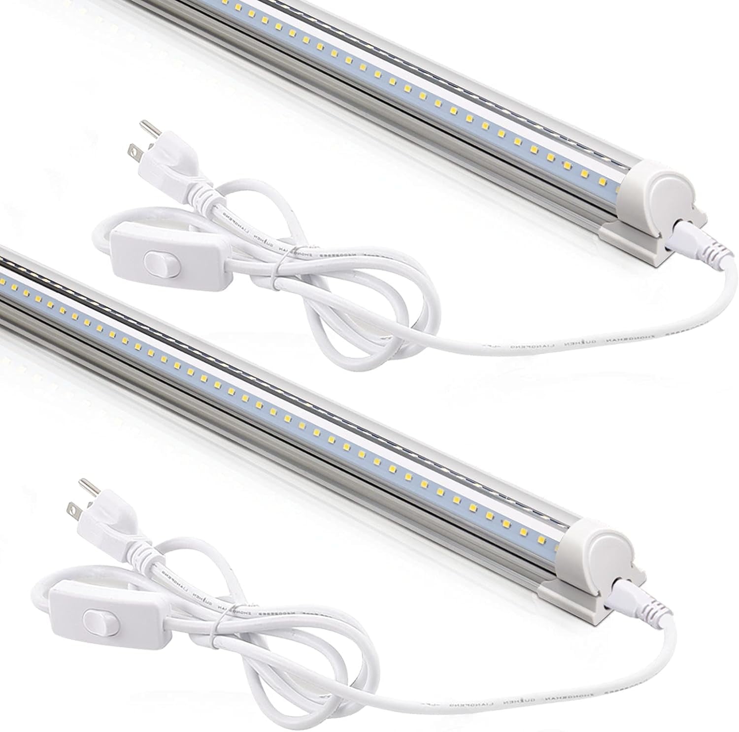 Barrina LED Shop Light 2FT, 20W 2500LM 3000K, Clear Cover Linkable LED Tube Lights, V Shape Integrated T8 LED Lighting, LED Ceiling Lights for Garage, Warehouse, Workshop, ETL Listed, 2 Pack