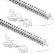 Barrina LED Shop Light 2FT, 20W 2500LM 3000K, Clear Cover Linkable LED Tube Lights, V Shape Integrated T8 LED Lighting, LED Ceiling Lights for Garage, Warehouse, Workshop, ETL Listed, 2 Pack