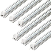 Barrina LED Shop Light, 40W 5000LM 5000K, 4FT Integrated Fixture, V Shape,T8 Light Tube, Daylight White, Clear Cover, Hight Output, LED Shop Lights for Garage Warehouse Workshop Pack of 6