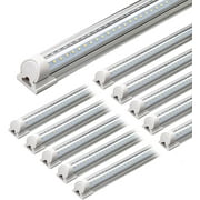 Barrina LED Shop Light, 4FT 40W 5000LM 5000K Daylight White, V Shape, Clear Cover, Linkable with Plug, T8 LED Tube Lights, ETL Listed, 10 Packs