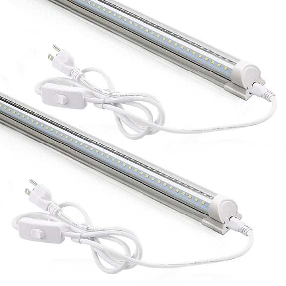 Barrina LED Shop Lights 2FT, 20W 3000LM 5000K, T8 LED Light Fixture, Clear Cover, Ceiling and Utility Shop Light, Linkable Tube Lights for Room, Garage, Workbench, Warehouse, 2 Packs Y101