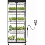 Barrina LP750 Indoor Greenhouse with Grow Light 5-Tier Plant Stand with Light 140W TX-S35 2FT 5000K Full Spectrum Plant Shelf with Tent Timer & Thermometer for Seed Tray Growth 29.5 x 13.8 x 70.9IN