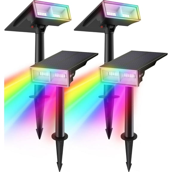 Barrina Solar Spot Lights, 24 LED, Color Changing & IP65 Waterproof, 4 Pack