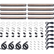 Barrina 8-Pack T5 Grow Lights 1FT Grow Light Fixture for Indoor Plants Full Spectrum Black Cover LED Plant Grow Light Bulbs for Indoor Plants Greenhouse Plug and Play Linkable Design Yellow