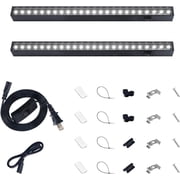 Barrina 2-Pack 5000K T5 Magnetic Plant Lights 1FT 10W 2 X 5W LED Grow Light Full Spectrum Grow Plant Light Strip Black Cover Plug and Play