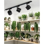 Barrina TR40c Track LED Grow Light 3 x 40W 5000K 3-Head H-Type Full Spectrum LED Wall Plant Lights 15 - 60  Adjustable Beam Angle Ceiling Mounted Grow Bulbs with Timer and Power Cord Black Cover