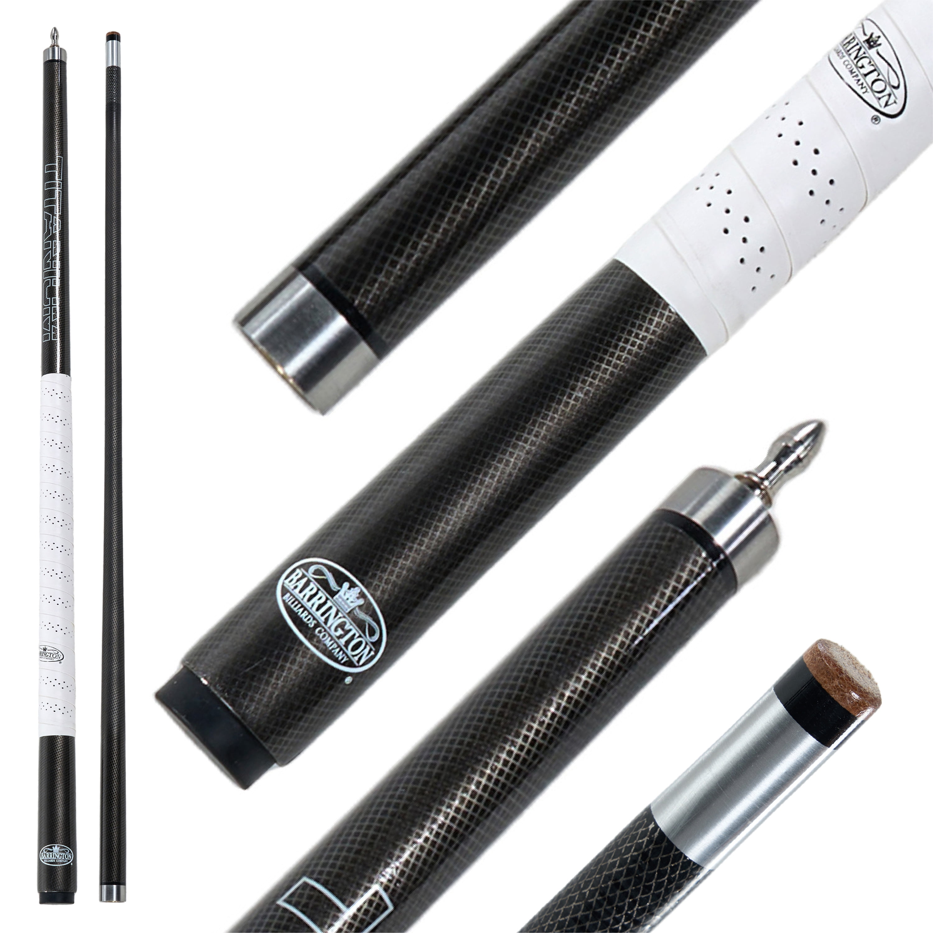 Pool Wiver Barrington Billiards Titanium 58-inch Carbon Fiber Two-Piece Pool Cue ...