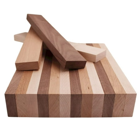 Barrington Hardwoods Domestic Variety Pack 5 Walnut, 5 Maple and 5 Cherry Boards - 3/4" x 2" (15Pcs) (3/4" x 2" x 18")