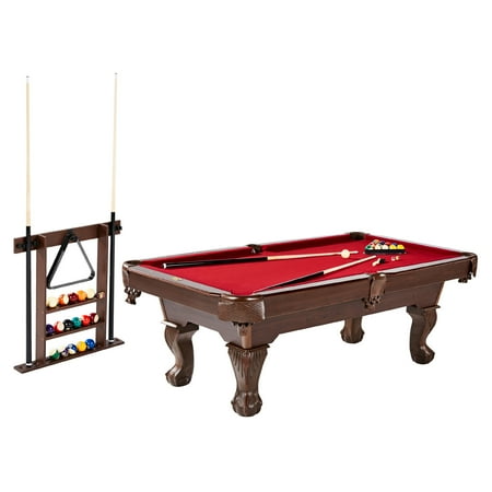 Barrington - Madison Billiard Table with Cue Rack - Red/Brown