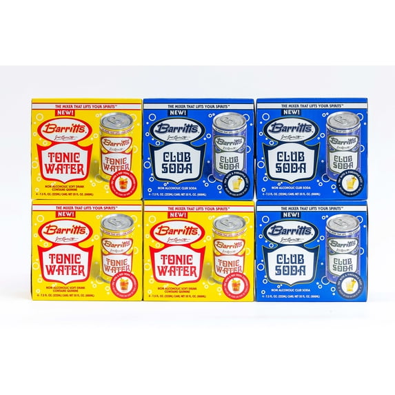 Barritt's Mixers - Club & Tonic Mix, Non-Alcoholic Soda Cocktail Mixer, 7.5 fl oz Cans, 24 Pack, Mini