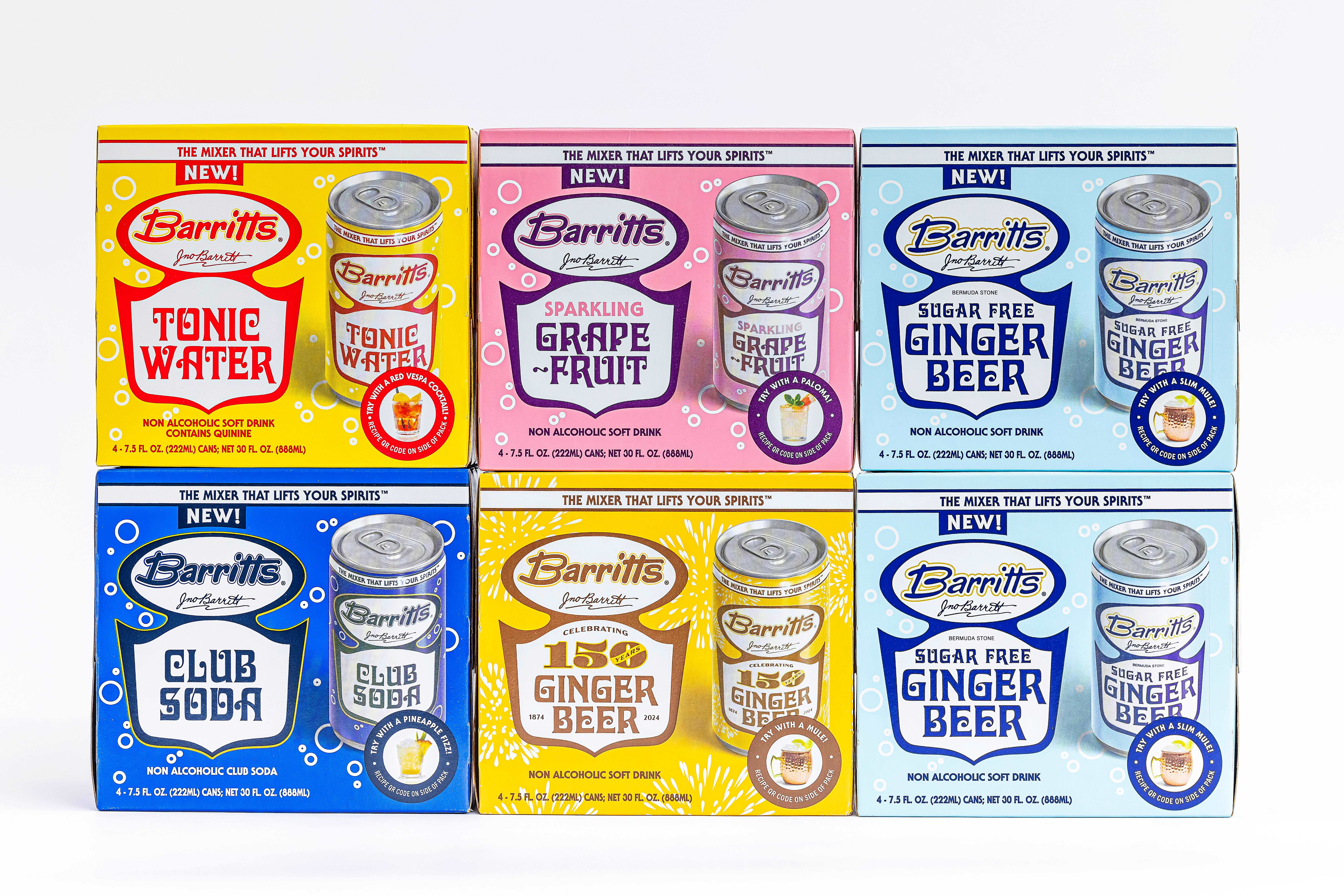 Barritt's Mixers - Double Sugar Free Ginger Beer Mixer Set, Non-Alcoholic Soda Cocktail Mixer, 7.5 fl oz Cans, 24 Pack, Mini