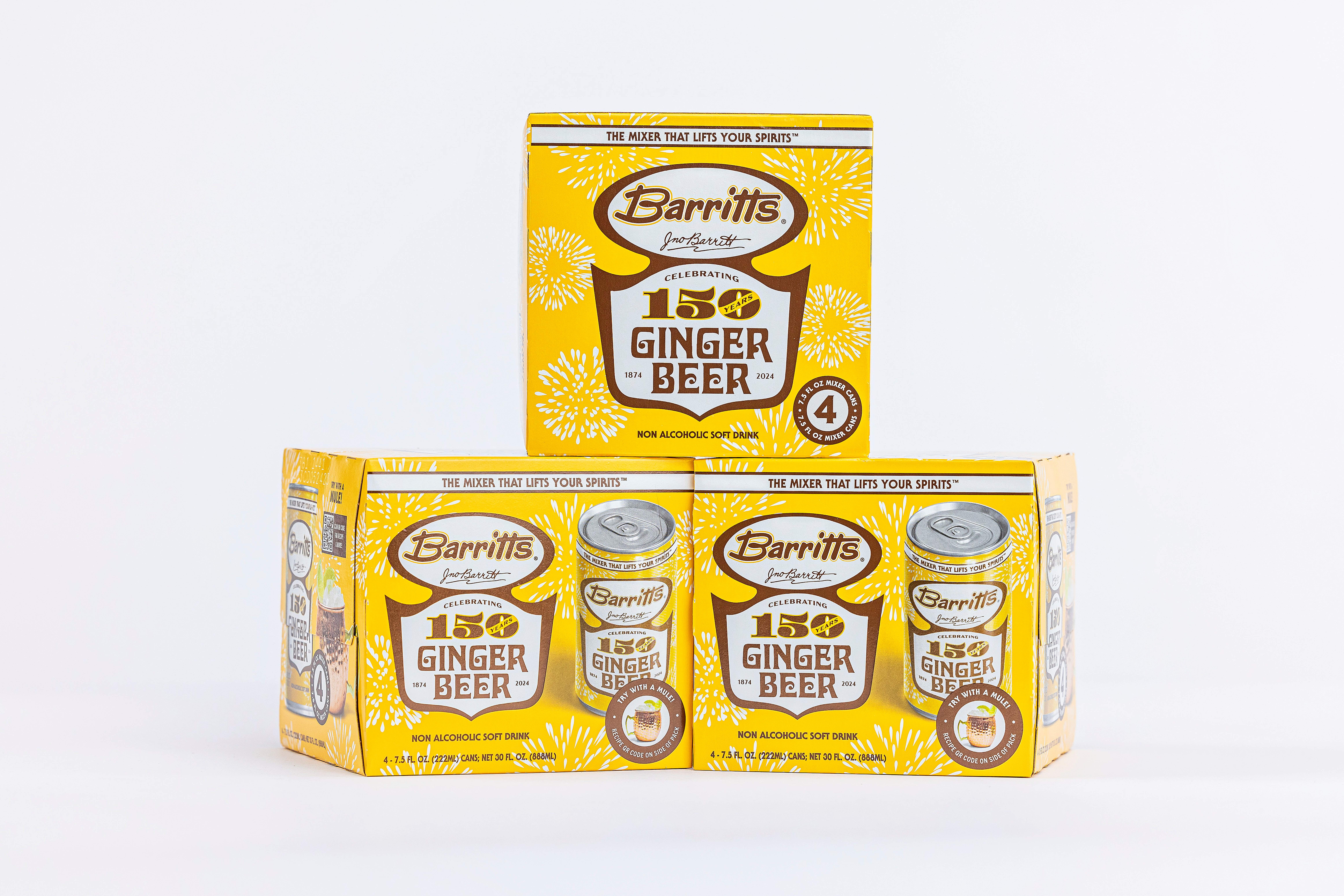 Barritt's Mixers - Ginger Beer Original Ginger Beer, Non-Alcoholic Soda Cocktail Mixer, 7.5 fl oz Cans, 24 Pack, Mini