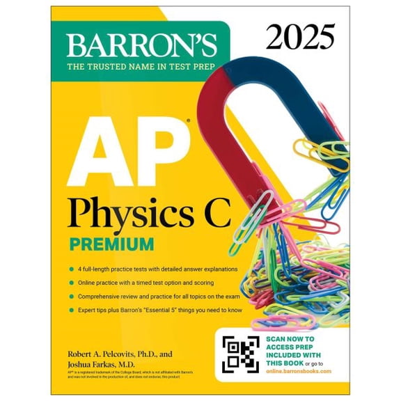 Pre-Owned Barron's AP Prep AP Physics C Premium, Eighth Edition: 4 Practice Tests + Comprehensive Review + Online Practice (2025), (Paperback)