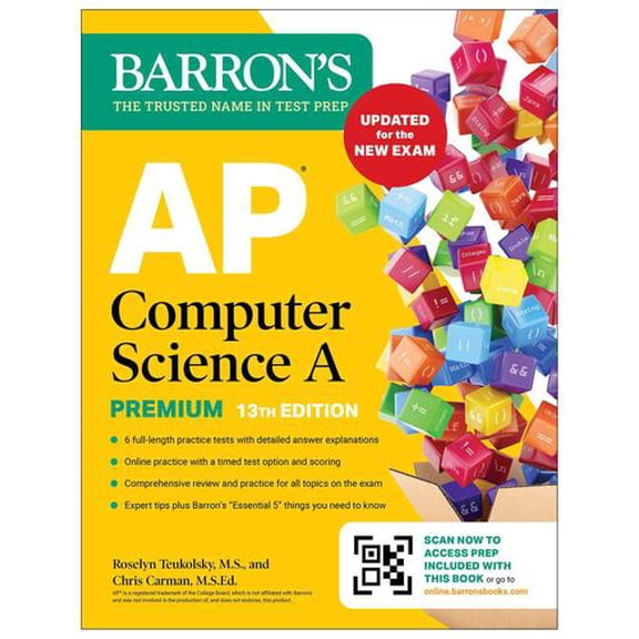 AP Computer Science A Premium, 13th Edition: Prep Book with 6 Practice Tests + Comprehensive Review + Online Practice (2026)