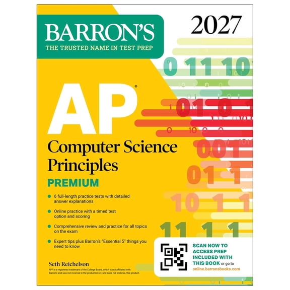 Barron's AP Prep AP Computer Science Principles Premium, 2027: 6 Practice Tests + Comprehensive Review + Online Practice, (Paperback)