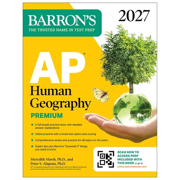 Barron's AP Prep AP Human Geography Premium, 2027: Prep Book with 6 Practice Tests+ Comprehensive Review + Online Practice, (Paperback)