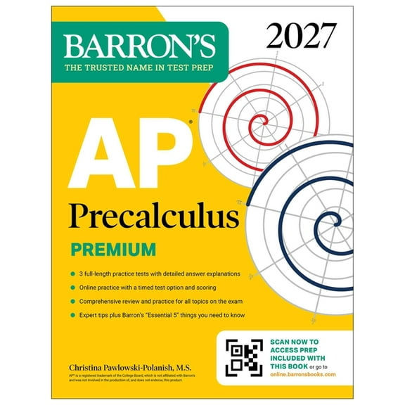 Barron's AP Prep AP Precalculus Premium, 2027: Prep Book with 3 Practice Tests + Comprehensive Review + Online Practice (Barron's AP, (Paperback)