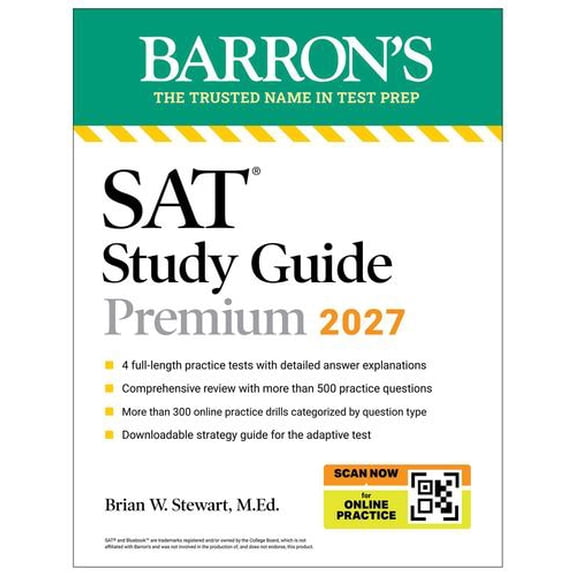 SAT Study Guide Premium, 2027: 3 Practice Tests + Comprehensive Review + Online Practice and Video Lessons