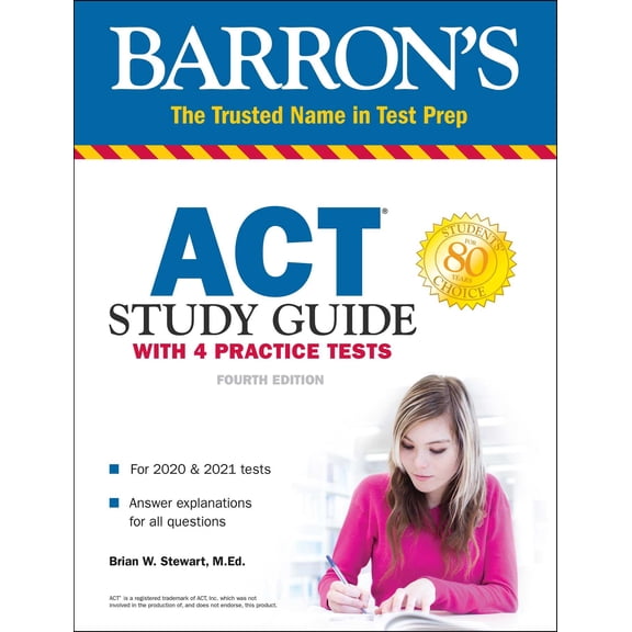 Pre-Owned Barron's ACT Prep: ACT Study Guide with 4 Practice Tests (Paperback)