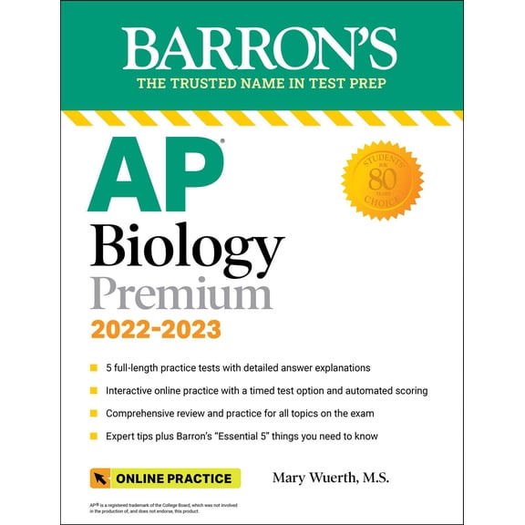 Barron's AP: AP Biology Premium, 2022-2023: Comprehensive Review with 5 Practice Tests + an Online Timed Test Option (Paperback)
