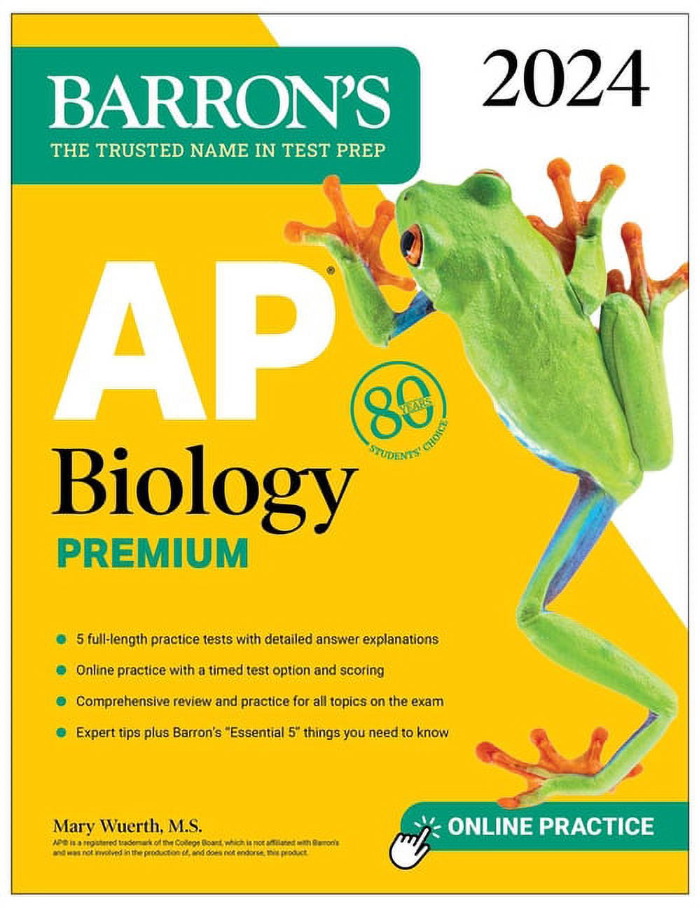 Biology　Tests　Practice　Online　Barron's　Review　Comprehensive　AP:　Practice　2024:　AP　Premium,　(Paperback)