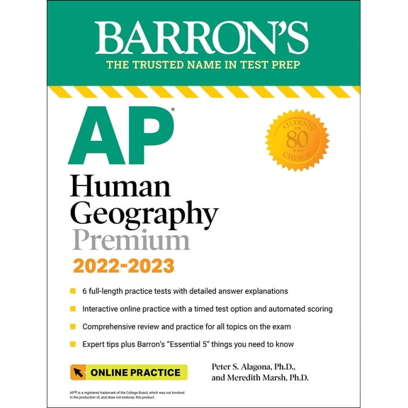 Barron's AP: AP Human Geography Premium, 2022-2023: Comprehensive Review with 6 Practice Tests + an Online Timed Test Option (Paperback)