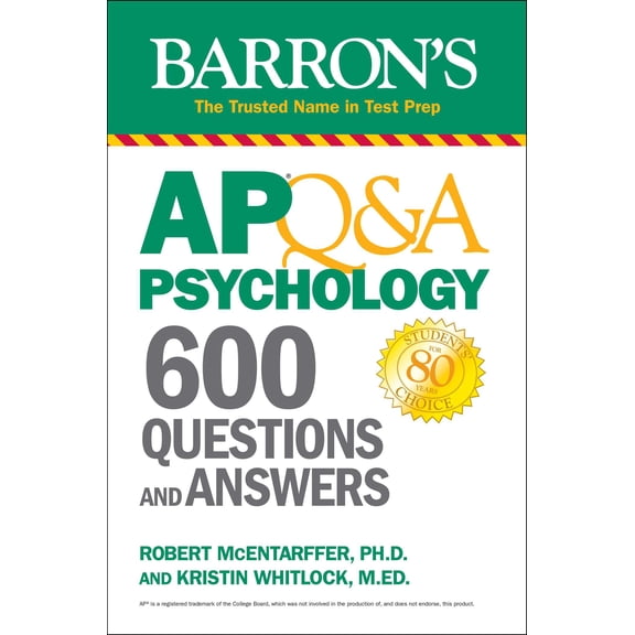 Pre-Owned Barron's AP: AP Q&A Psychology : 600 Questions and Answers (Paperback)