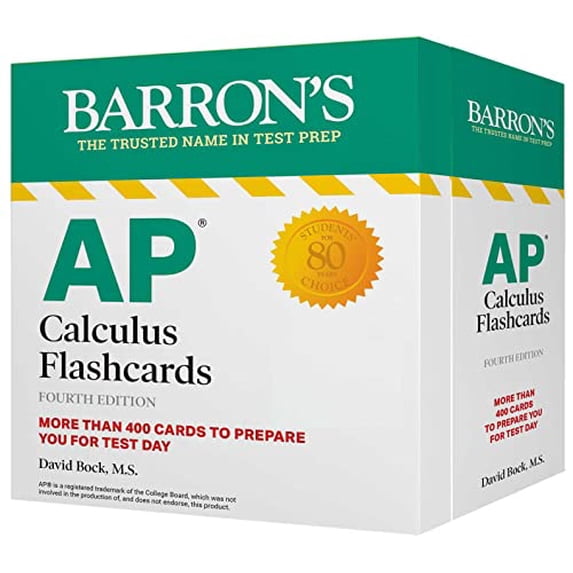 Pre-Owned AP Calculus Flashcards, Fourth Edition: Up-to-Date Review and Practice + Sorting Ring for Custom Study (Barron's Test Prep) Paperback