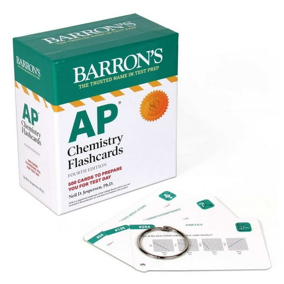 Barron's AP Prep: AP Chemistry Flashcards, Fourth Edition: Up-to-Date Review and Practice + Sorting Ring for Custom Study (Cards)