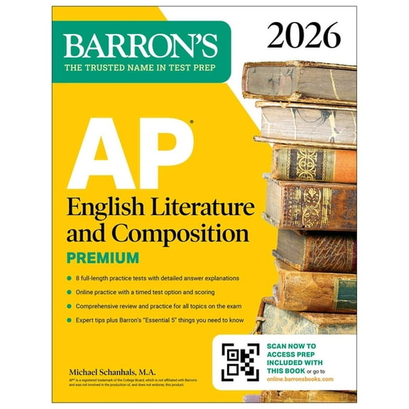 Barron's AP Prep AP English Literature and Composition Premium, 2026: Prep Book with 8 Practice Tests + Online Practice, (Paperback)