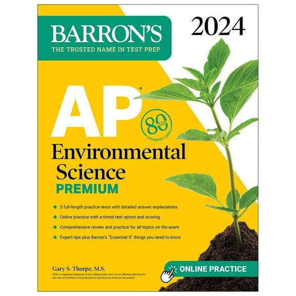 Barron's AP Prep: AP Environmental Science Premium, 2024: 5 Practice Tests + Comprehensive Review + Online Practice (Paperback)