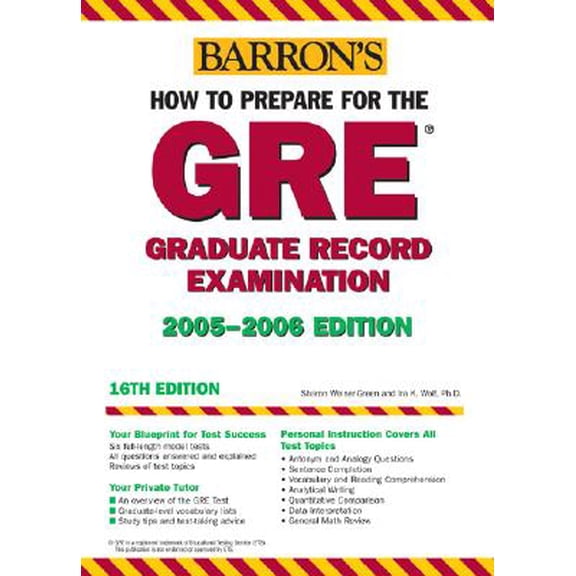 Pre-Owned Barron's GRE: How to Prepare for the GRE : 2006-2007 (Edition 16) (Paperback)