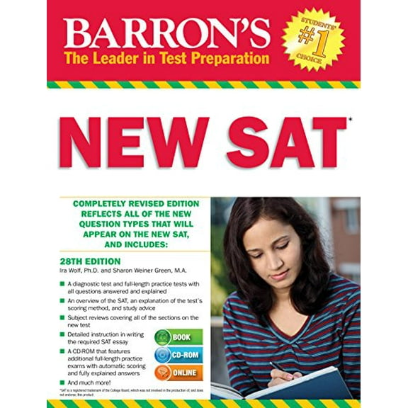 Pre-Owned Barron's New SAT , 28th Edition [With CDROM] (Barron's Sat (Book & CD-Rom)): Most Up To Date Review And Practise Tests Currently Available Paperback