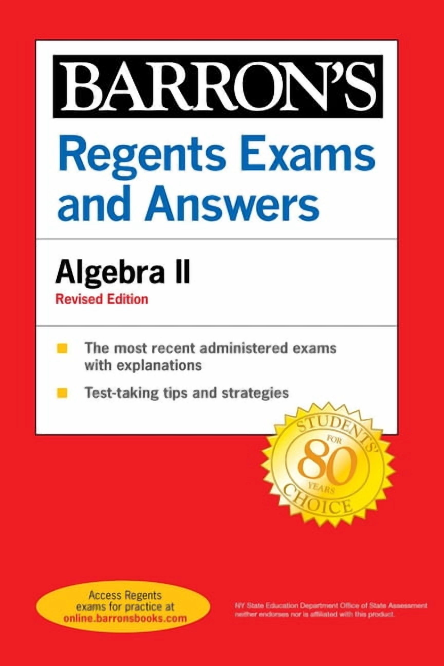 Barron's New York Regents Regents Exams and Answers: Algebra II Revised Edition, (Paperback)