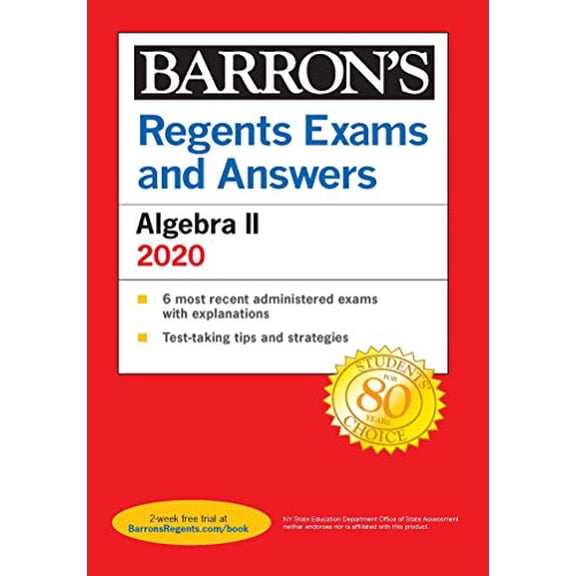 Pre-Owned Regents Exams and Answers: Algebra II 2020 (Paperback) 1506253865 9781506253862