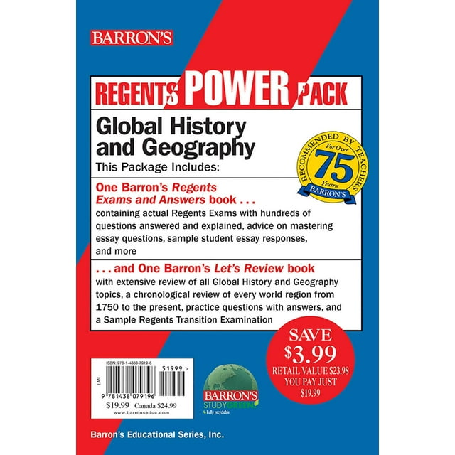 Barron's Regents NY Regents Global History and Geography Power Pack