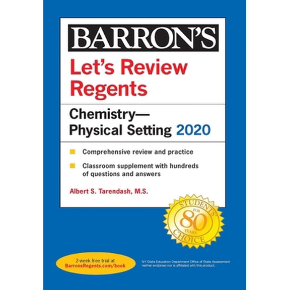 Pre-Owned Let's Review Regents: Chemistry--Physical Setting 2020 (Paperback) 1506253946 9781506253947