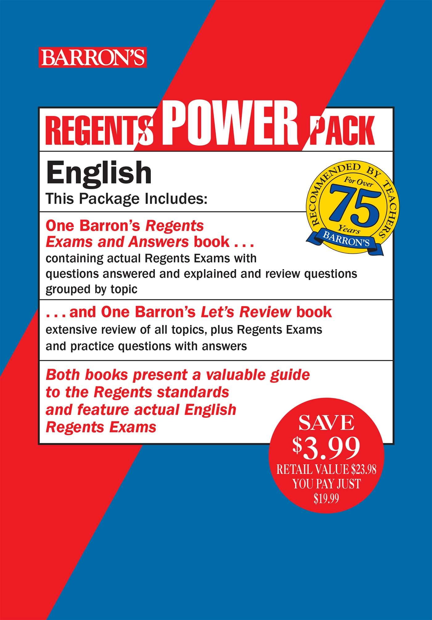 Barron's Regents NY Regents English Power Pack Let's Review English