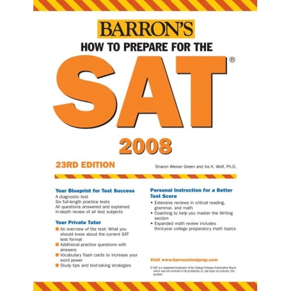 Pre-Owned Barron's SAT: How to Prepare for the SAT 2008 (Edition 23) (Paperback)