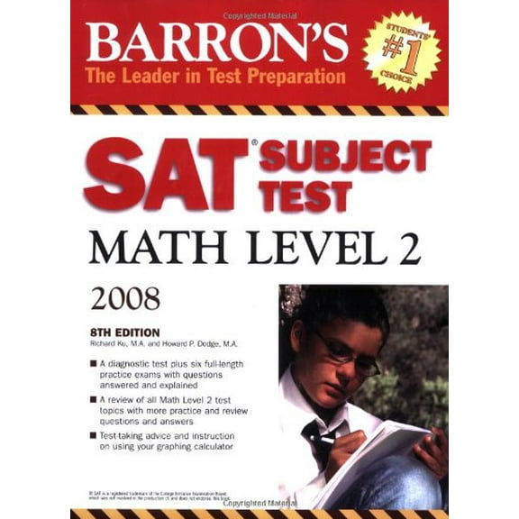 Pre-Owned Barron's SAT Subject Test Math Level 2, 8th Edition (Paperback) 0764136925 9780764136924