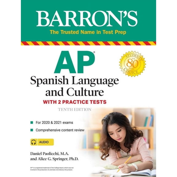 Barron's Test Prep: AP Spanish Language and Culture : With 2 Practice Tests (Paperback)