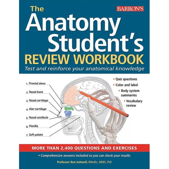 Pre-Owned Barron's Test Prep Anatomy Student's Review Workbook: Test and Reinforce Your Anatomical Knowledge, (Paperback)