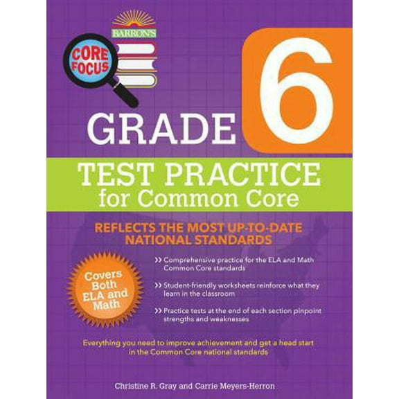 Pre-Owned Barron's Test Prep: Core Focus Grade 6: Test Practice for Common Core (Paperback)