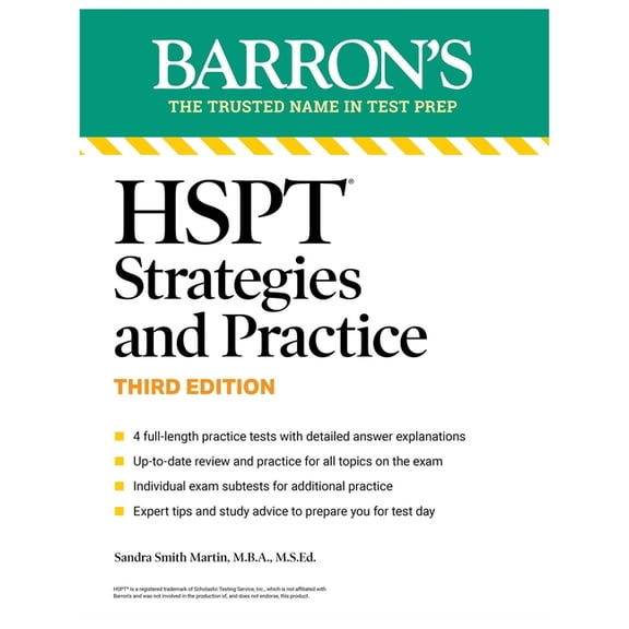 Barron's Test Prep HSPT Strategies and Practice, Third Edition: Prep Book with 4 Practice Tests + Comprehensive Review + Practice + Strateg, (Paperback)