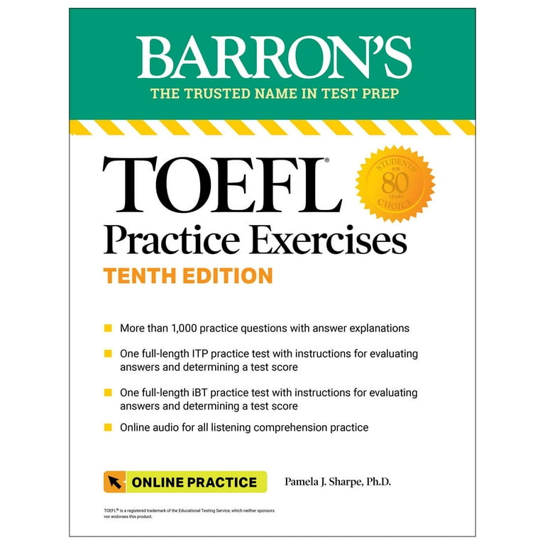 Barron&rsquo;s Test Prep: TOEFL Practice Exercises with Online Audio 