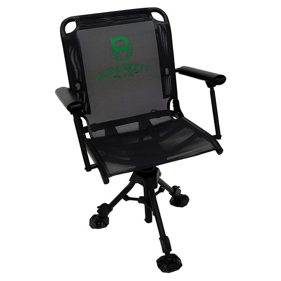 Barronett Blinds 360 Degree Deluxe Swivel Portable Adjustable Chair, Black