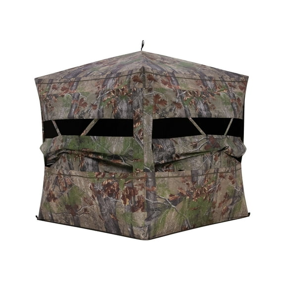 Barronett Blinds Grandview, See-Through Hunting Blind, View-Through Fabric, Silent Shooting Windows, Bloodtrail Backwoods, 104" x 104" x 82", GV450BW