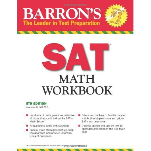 Pre-Owned Barron's SAT Math Workbook, 5th Edition (Paperback) 9781438000282